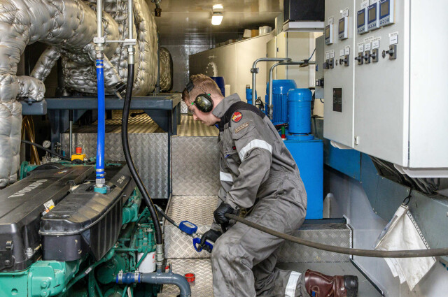 Jack Steinraht in engine room