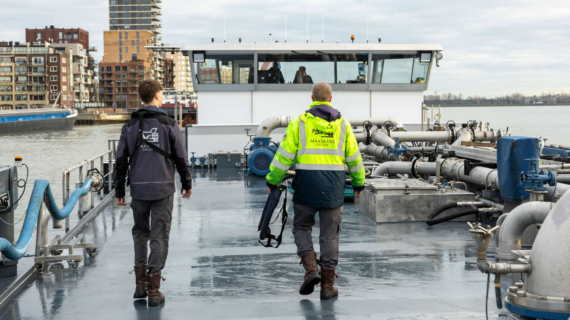 Working at Maaskade on deck