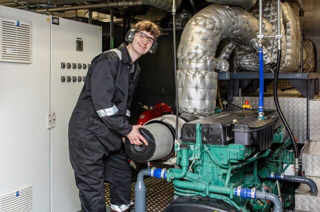 Yorke Kooijman in engine room